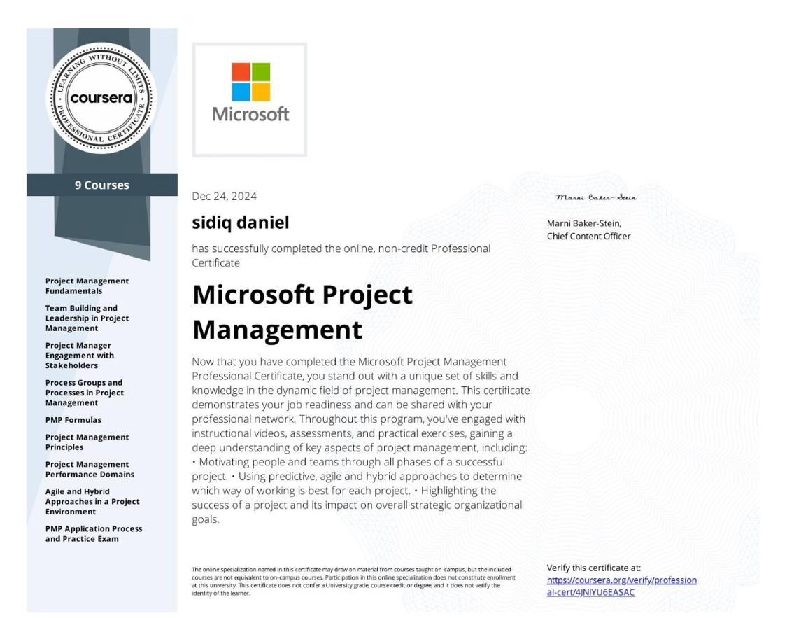 Microsoft Project Management